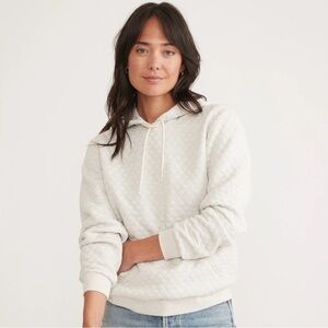 Marine Layer Corbet Quilted Hoodie Oatmeal Cream Grey Small